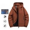 Herren Winter Warme Jacken Lässig Gesteppt Winddicht Oberbekleidung Mantel mit Taschen Kapuzen Arbeitsjacke Windbreaker für Herren Gefütterte Dicke Parka Thermojacken