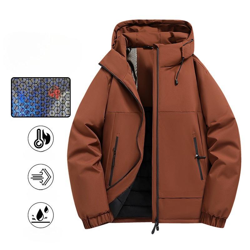 Herren Winter Warme Jacken Lässig Gesteppt Winddicht Oberbekleidung Mantel mit Taschen Kapuzen Arbeitsjacke Windbreaker für Herren Gefütterte Dicke Parka Thermojacken