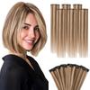 6 buc/pachet Extensii de Păr Sintetic Drept pentru Femei 10 Inch Multicolor Clip-in Peruci Fibră Rezistentă la Temperatură Cosplay Petrecere
