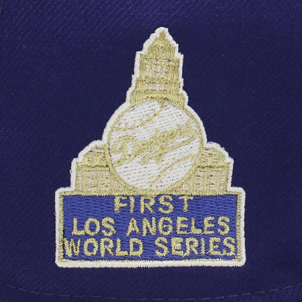New Era 59FIFTY MLB Side Patch LA Dark Royal Cap, Size 7 3/8, 5950SB, MLB WORLD SERIES, LOSDODCO DROY