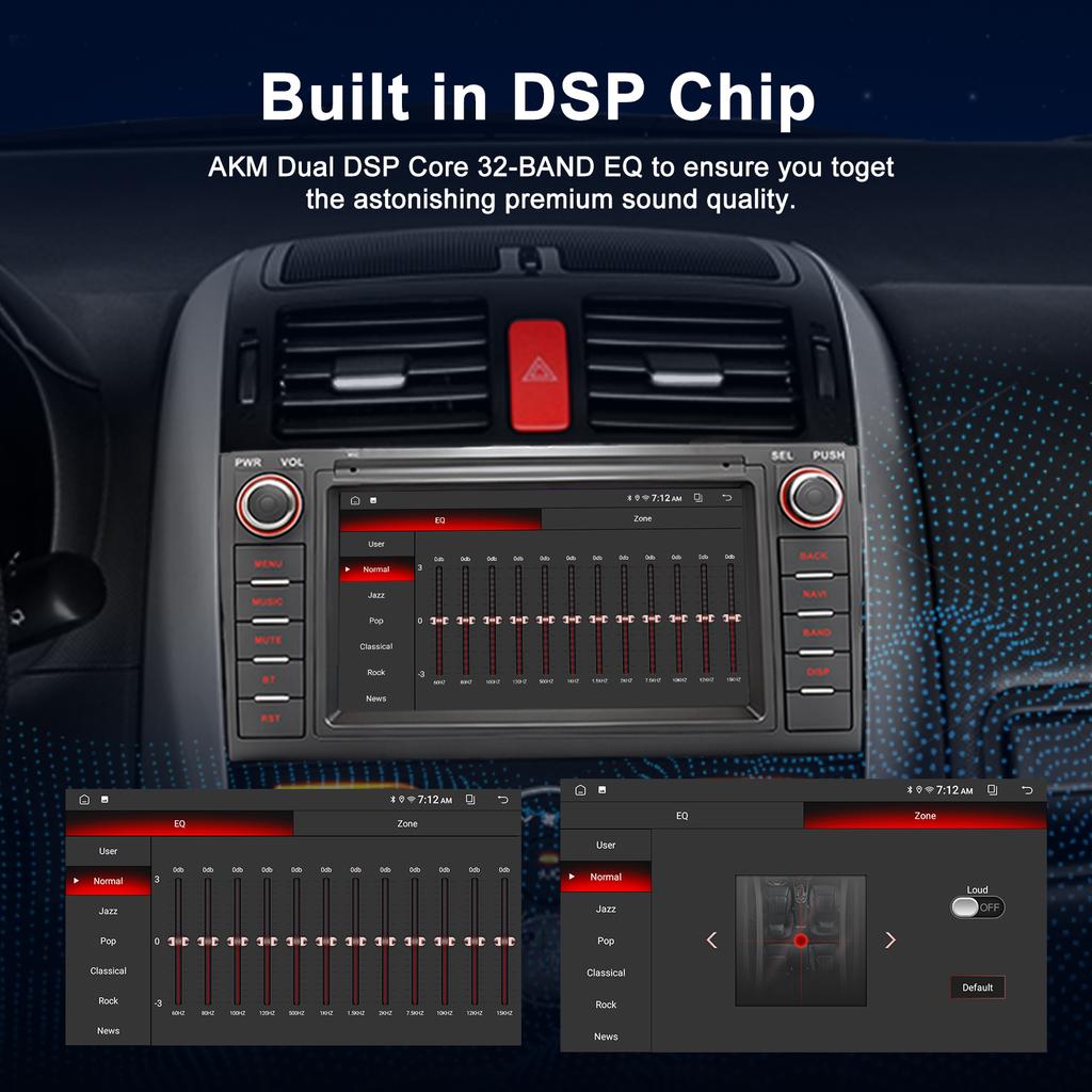 REAKOSOUND Autoradio 7'' Touchscreen Carplay für Toyota auris 2 Din Auto-Multimedia mit Bluetooth Video Autoradio Radioempfänger