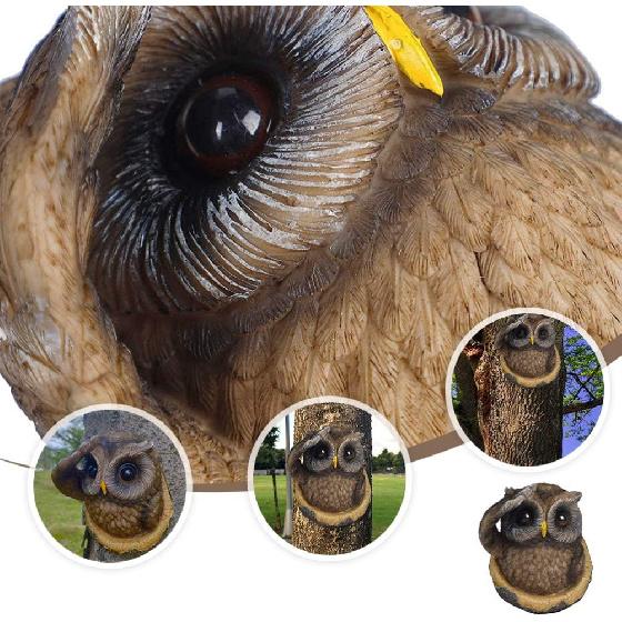 Обнимающий дерево животный, смоляная сова, скульптура, настенные украшения, искусство для двора на открытом воздухе, садовые статуи, декоративная фигурка, подвешиваемая на дерево, причудливые украшения