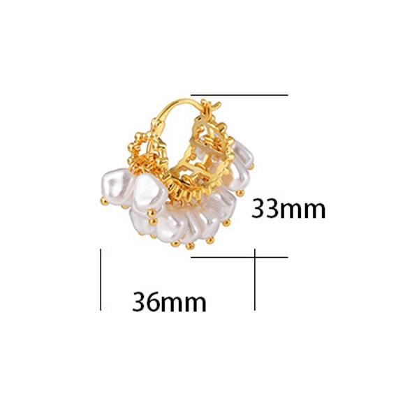 2026 French Vintage Baroque Pearl Hoop Earrings - Niche Design Cluster Pearl Tassel Ear Buckles for Women