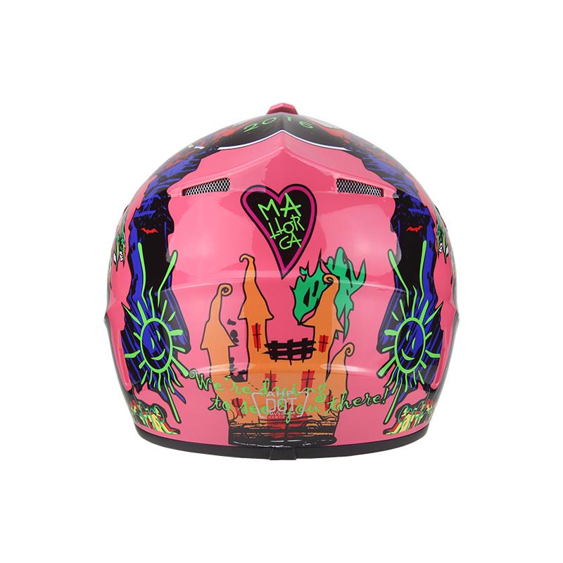 Unisex Off-Road Motorcycle Full Helmet 225 Pink Size 5 Travel Personality Safety Cover Four Seasons Motorbike Riding Helmet