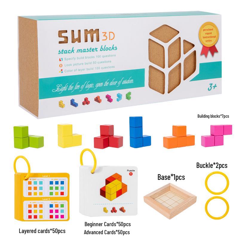 

Wooden Educational Building Blocks for Kids - Enhancing Spatial Sense and Concentration