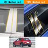 Car TPU/Glossy Mirror Pillar Post Cover Door Trim Window Molding Sticker For Hyundai Kona Encino Kauai 2017 2018  -