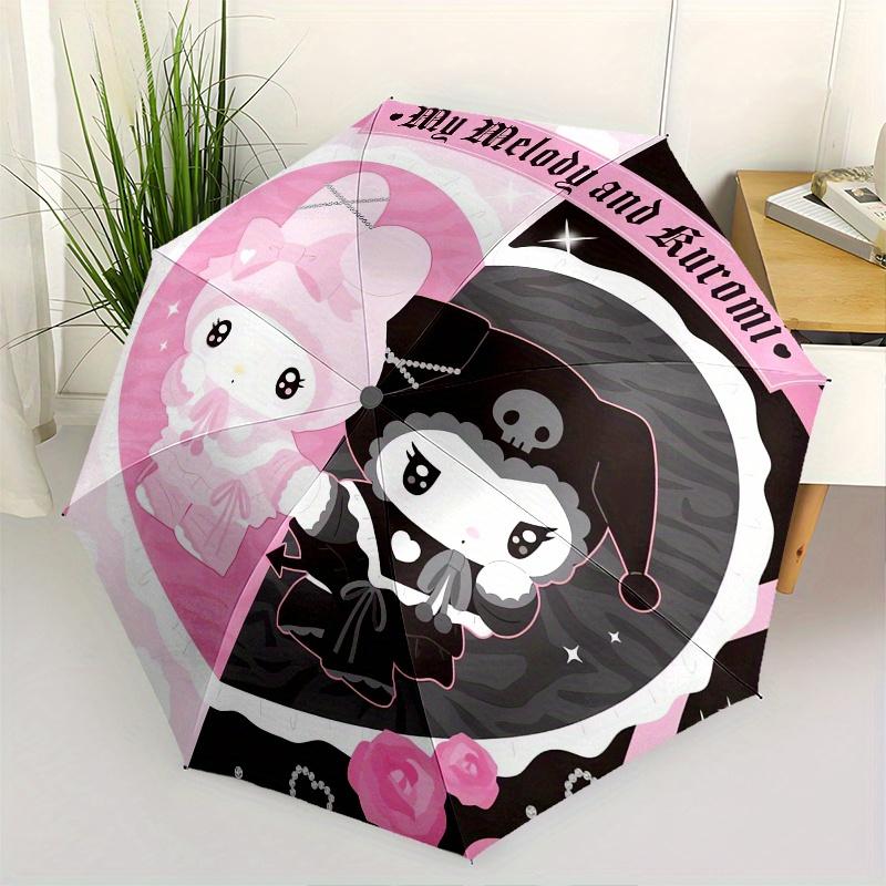 

My Melody,Kuromi Automatic Folding Umbrella-Simple 8-Rib Design, Bright Cartoon Pattern, Durable Iron Frame, Suitable For Travel, Outdoor, B