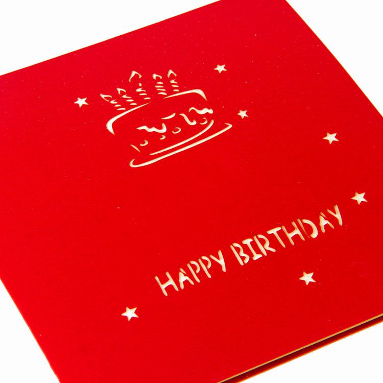 3D Pop-up Handmade Birthday Card with Cake Design