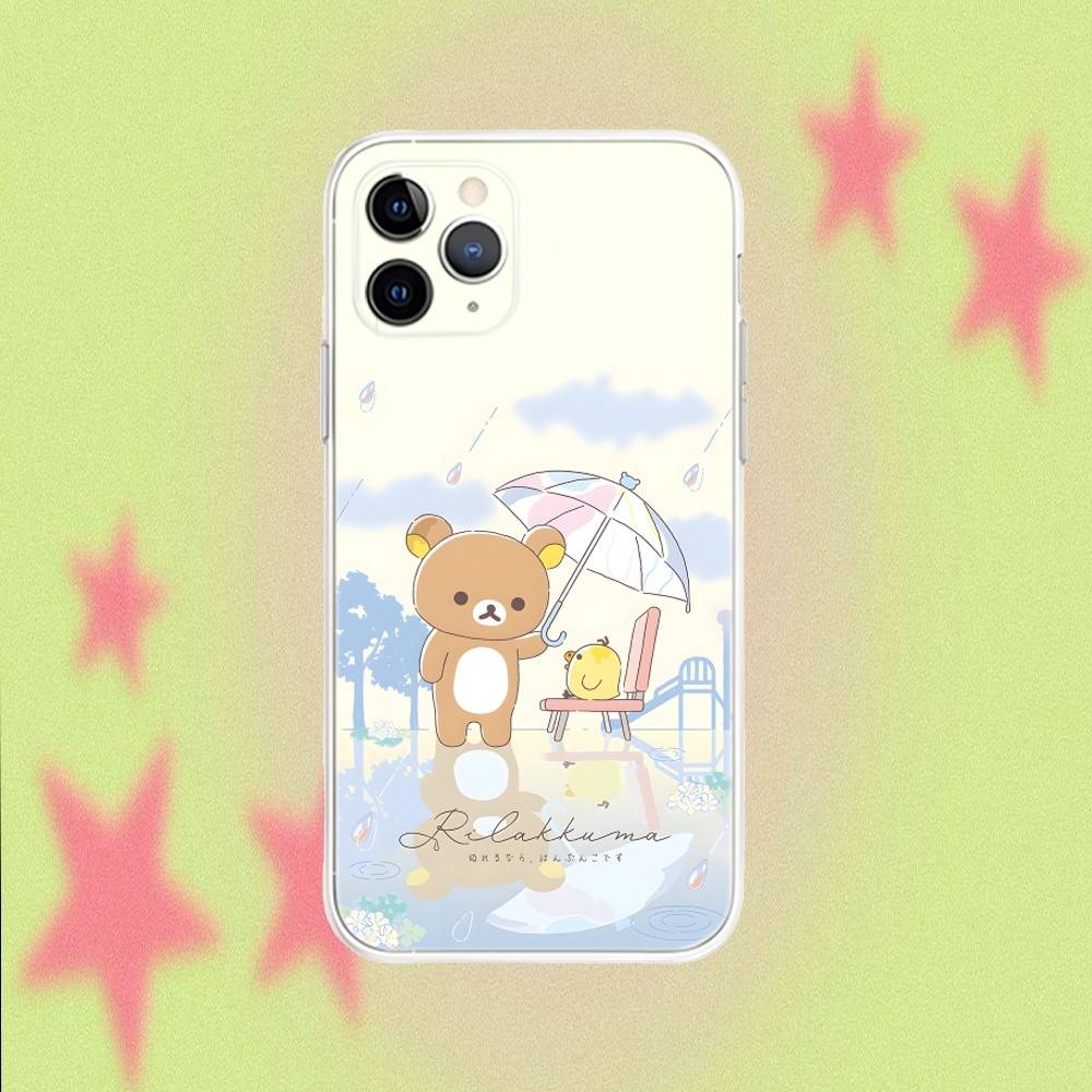 R-Rilakkuma Bear CUTE Phone Case For iPhone 17,16,15,14,13,12,11 Pro,Max,Plus,Air,X,XS,XR,SE,Mini Transparent Soft