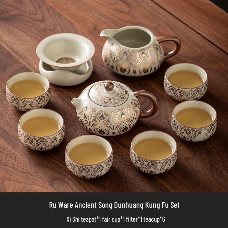 Ru Kiln Dunhuang Kung Fu Ceramic Tea Set
