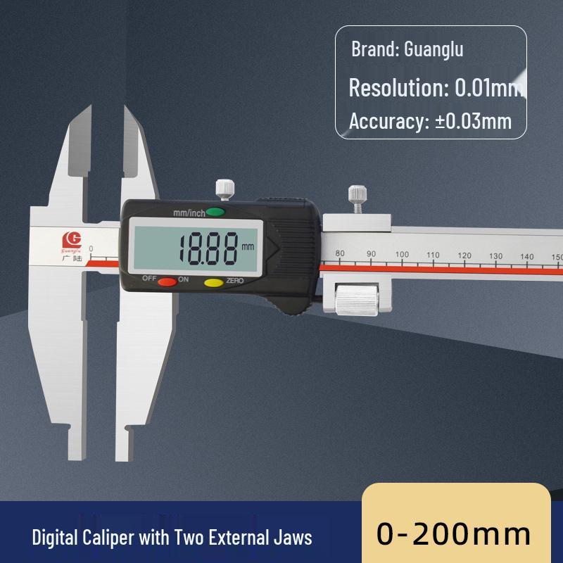 Guilin Guanglu Digital Caliper, 200-300mm, High-Precision, Long Jaws for Inner Hole and Diameter Measurement