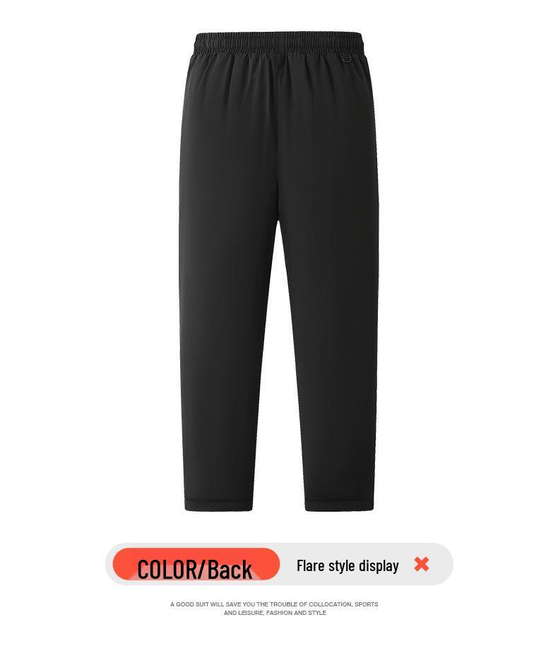 Herren Baumwoll-Sweathose mit Fleecefutter - Warme, verdickte, gerippte Freizeithose für Herbst und Winter.