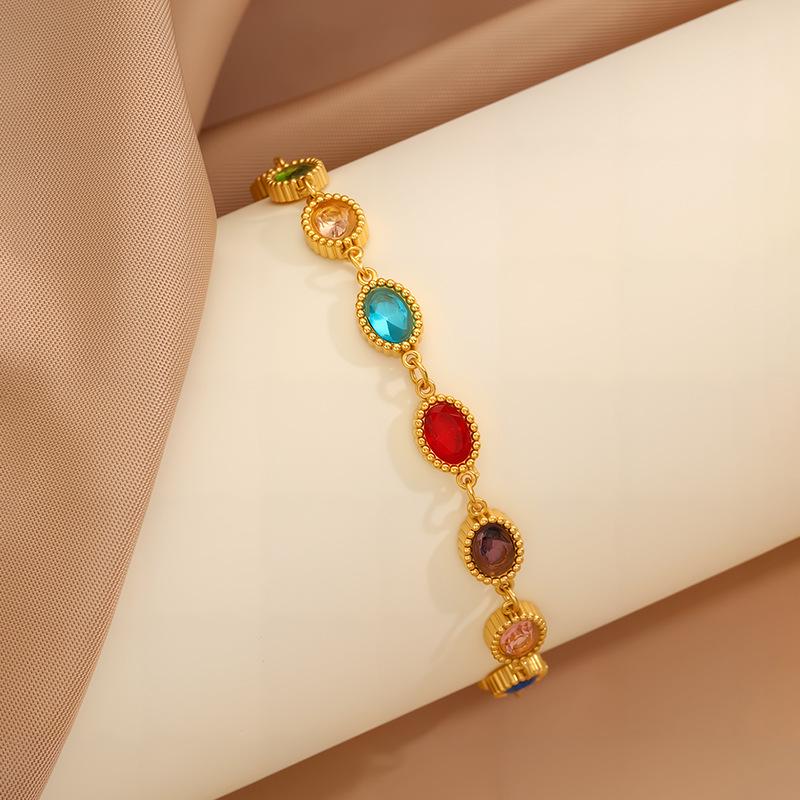 Women's Bohemian Rhinestone Bracelet - Colorful, Versatile, Luxury Titanium Stainless Steel