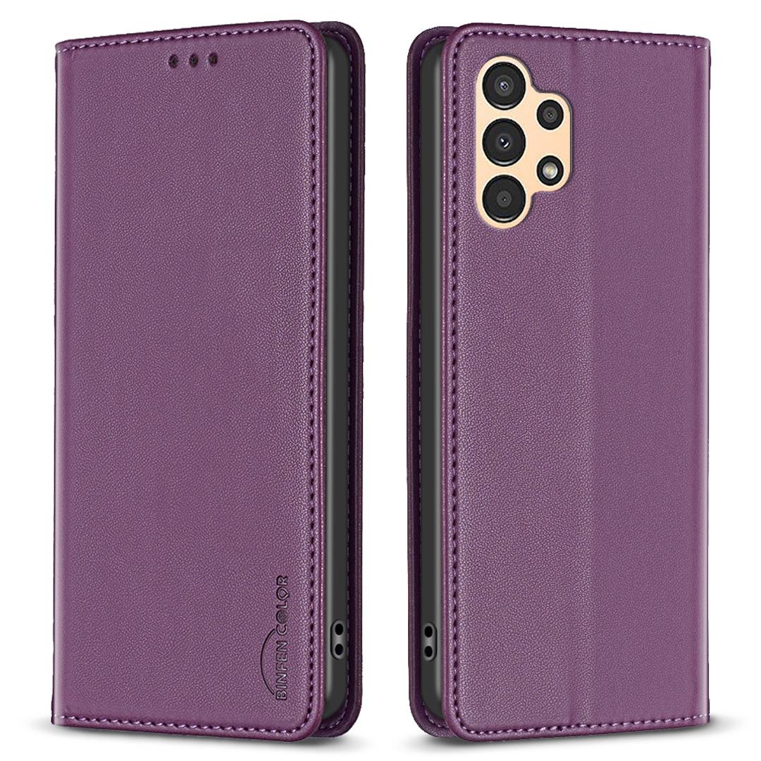 

BINFEN COLOR BF18 Phone Case for Samsung Galaxy A23 4G/A23 5G (Global Version)/M23 5G/F23 5G/M13 4G,PU Leather Stand Card Slots Cover Dark Purple
