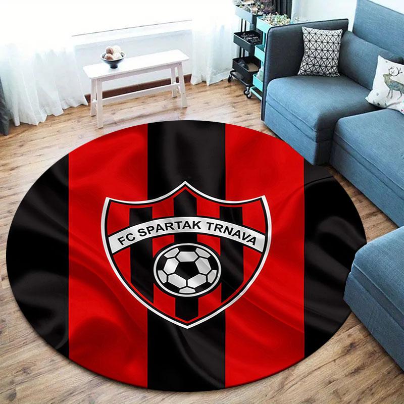 FC Spartak Trnava Round Area Rug,Carpet Rug for Living Room Bedroom Sofa Playroom Decor,Non-slip Floor Mat