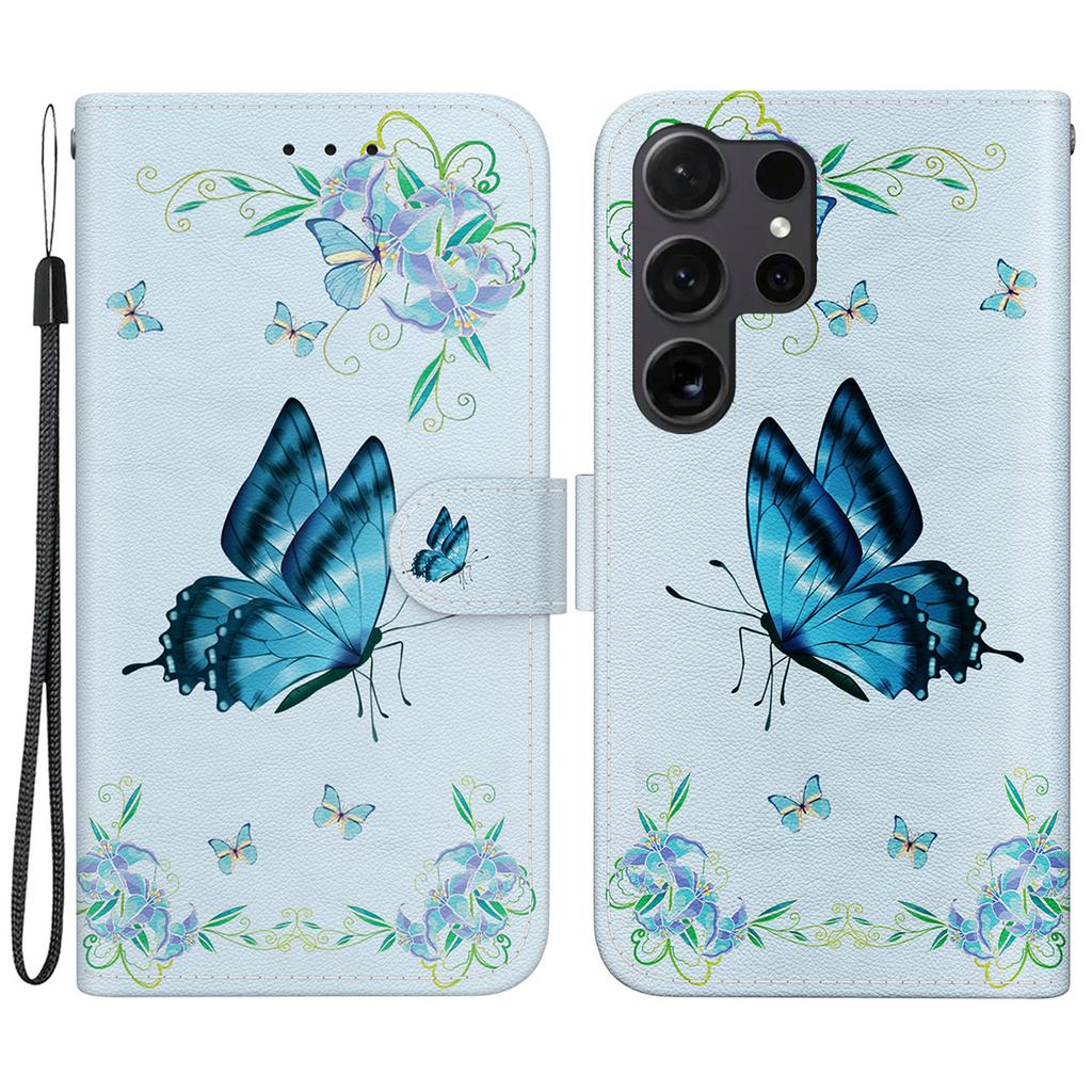 Für Samsung Galaxy S25 Ultra Brieftasche Handyhülle Sturzsichere Leder Klapphülle Musterdruck