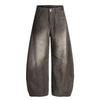 American vintage washed old jeans men's trendy brand loose straight cleanfit high street ruffian handsome wide-leg trousers