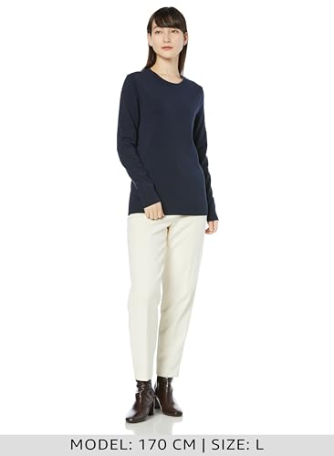 [Amazon Essentials] Sweater, Crew Neck, 100% Cotton, Women's, Navy, Size M