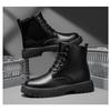 Men S Black High Top Martin Boots Casual Versatile Leather Shoes