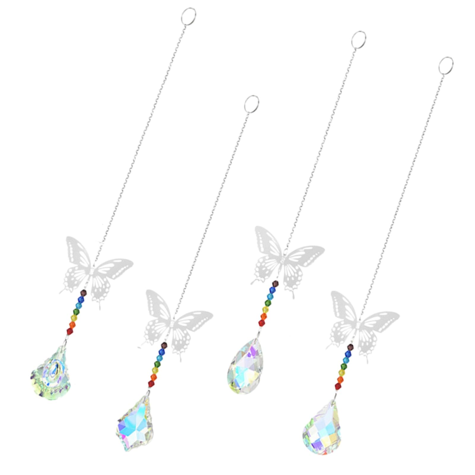 

Lunari Butterfly Suncatchers, Set of 4, Hanging Crystal Stones, for Home Decor, Windows, Cars, and More