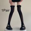 1Pair Lolita Long Tube Nylon Spring and Summer Over The Knee Thin Bow Girl's Lace