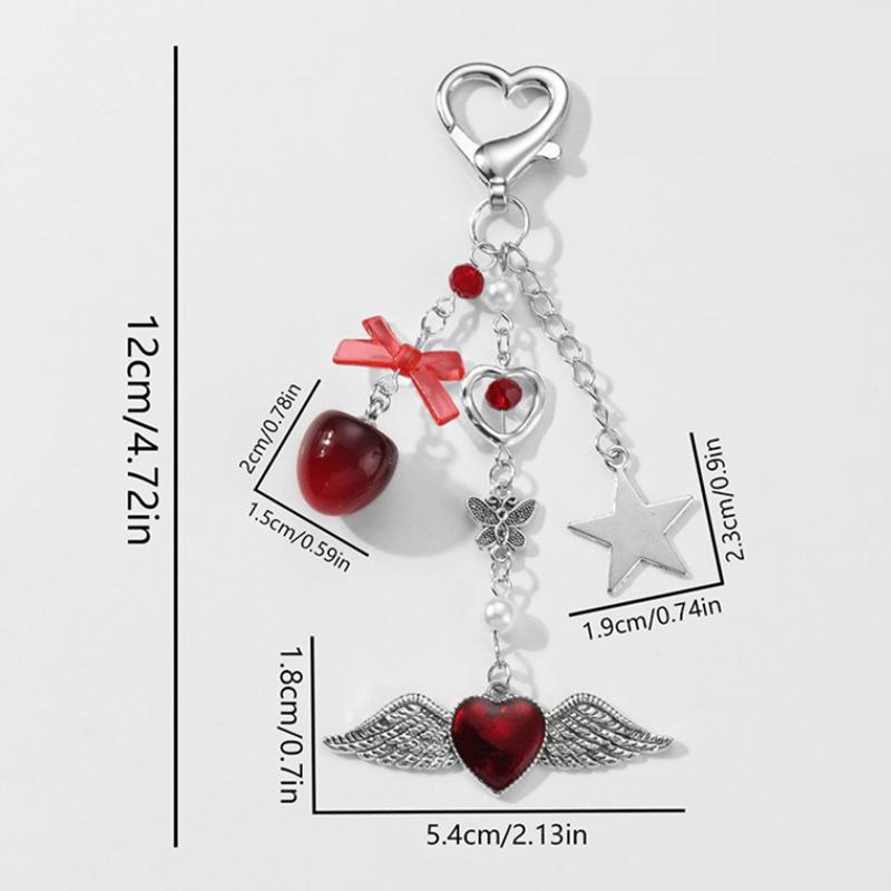 Breloc cu Fundă Roșie, Pandantiv pentru Geantă, Drăguț, Simplu, Fundă cu Nod de Dragoste, Brelocuri Exquisite, Decorațiune Agățată pentru Rucsac, Cadouri