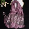 Luxury Silk Shawl Scarf for Women Design Embroidery Flowers Hijab Wraps Bufandas Female Headkerchief Fouloud Echarpe