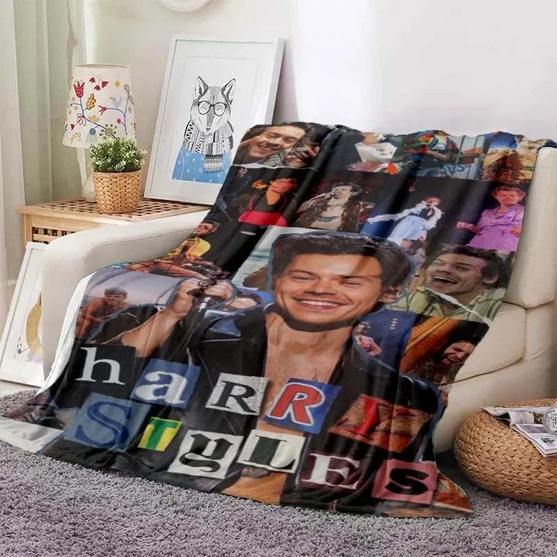 Shunika Chen Unisex Harrystyles Flannel Soft Blanket Warm Retro Blankets For Beds Bedroom Living Room Sofa Blanket Travel Picnic Blanket