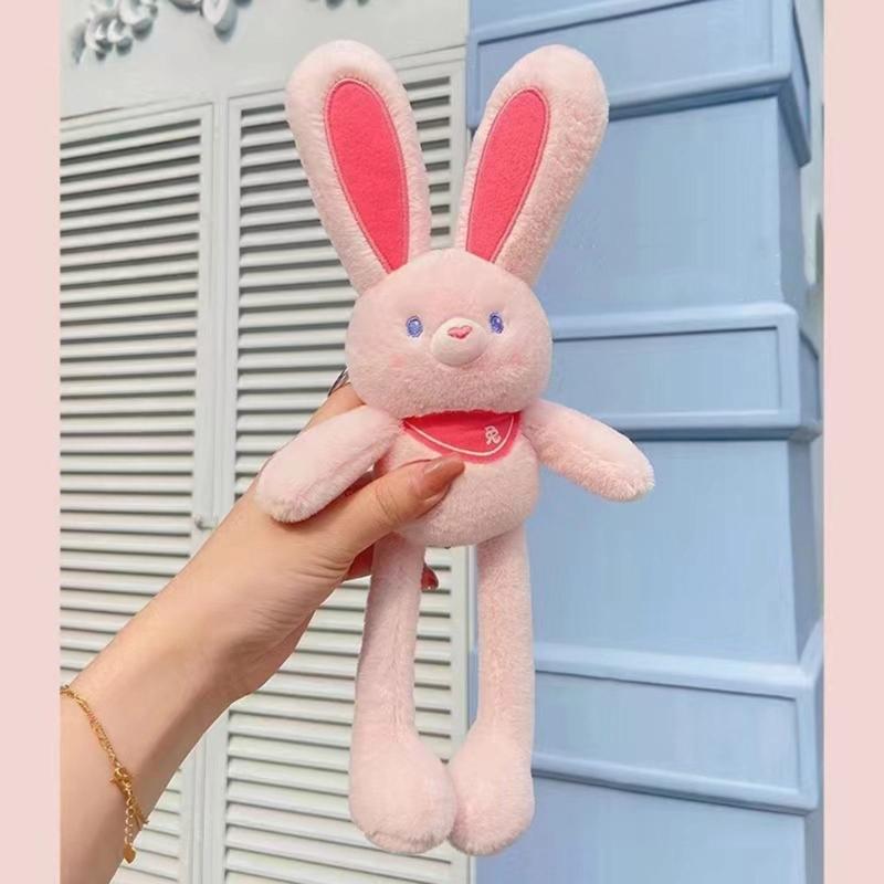 Plush-Rabbit Keychain Bunny-Keyring Stuffed Animals Doll-Keyring Charm Handbag Backpack Pendant for Valentines Day