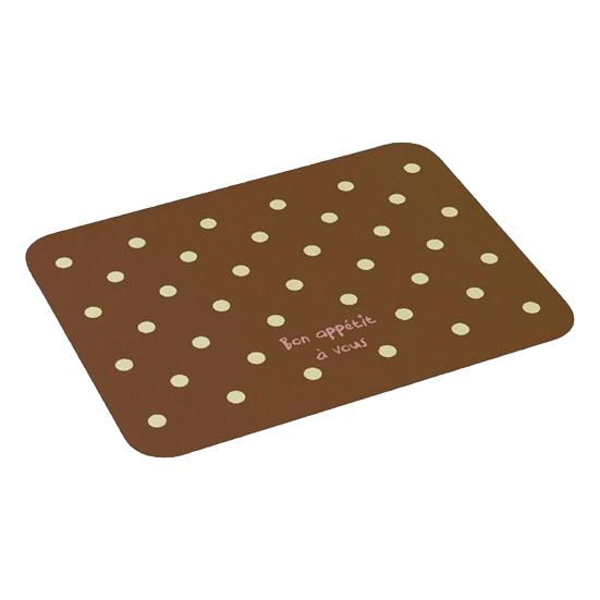 Rectangular Polka Dot Placemat, Artificial Leather Dining Mat, Non-Slip Heat Resistant Table Protector Mat for Dining Table Decor коричневый