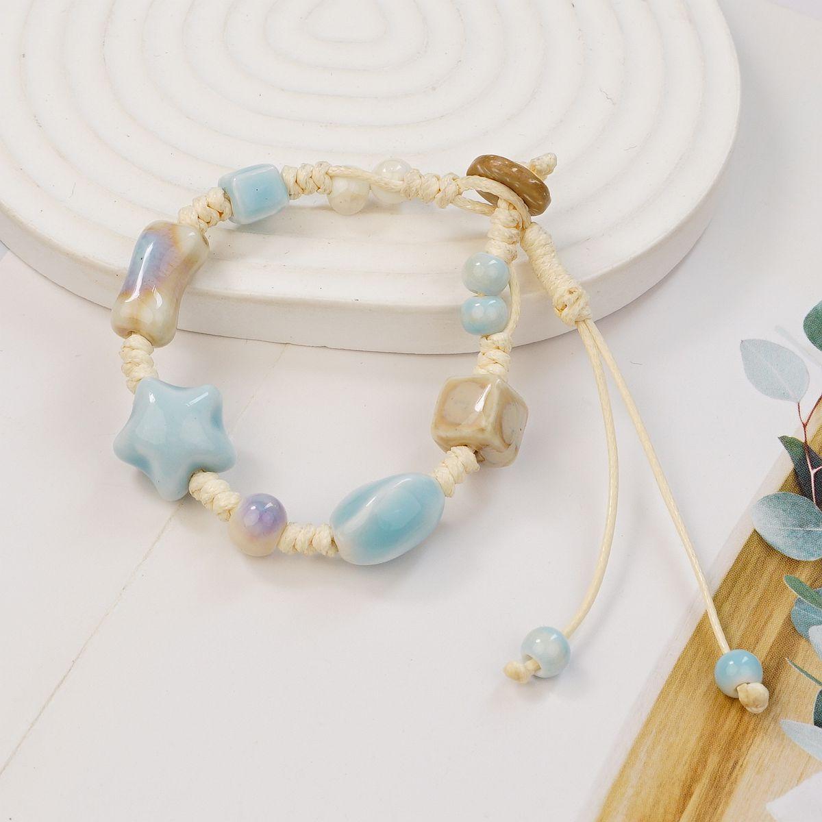 Керамика Тяжелая Промышленность Плетение Звезда Маленький Свежий Сладкий Браслет Пара Студентка Девушка Плетение Рука