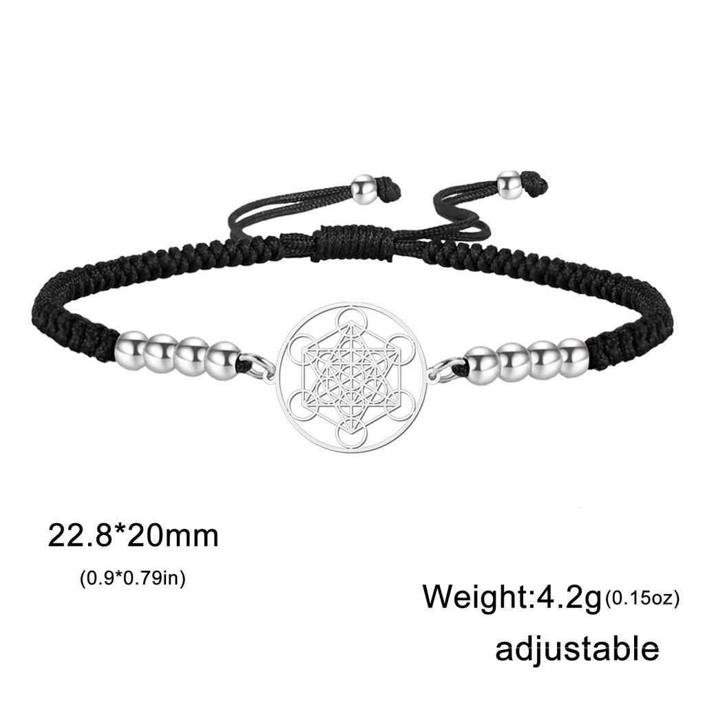 Lucktune Stainless Steel Angel Seal Archangel Metatron Cube Rope Bracelets for Women Spiritual Amulet Jewelry Anniversary Gifts