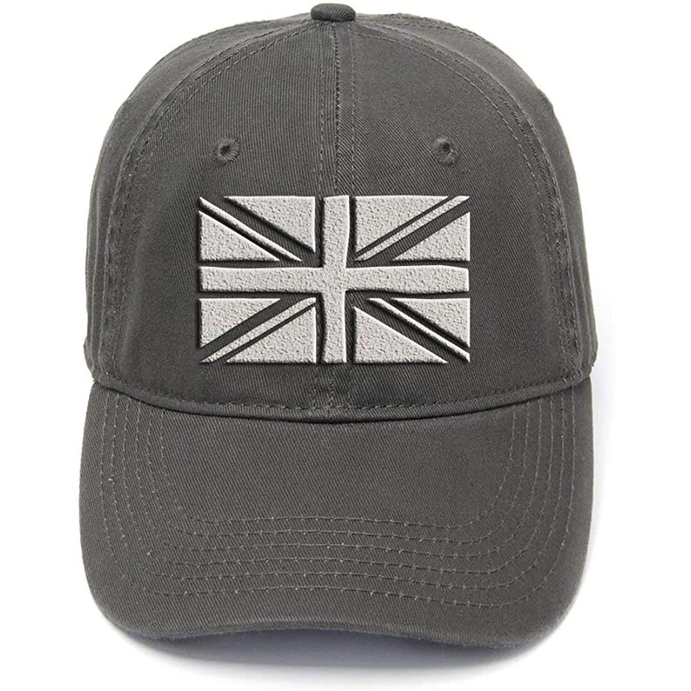 

Lyprerazy Union Jack Flag Washed Cotton Adjustable Unisex Women Unisex Hip Hop Cool Flock Printing Baseball Cap