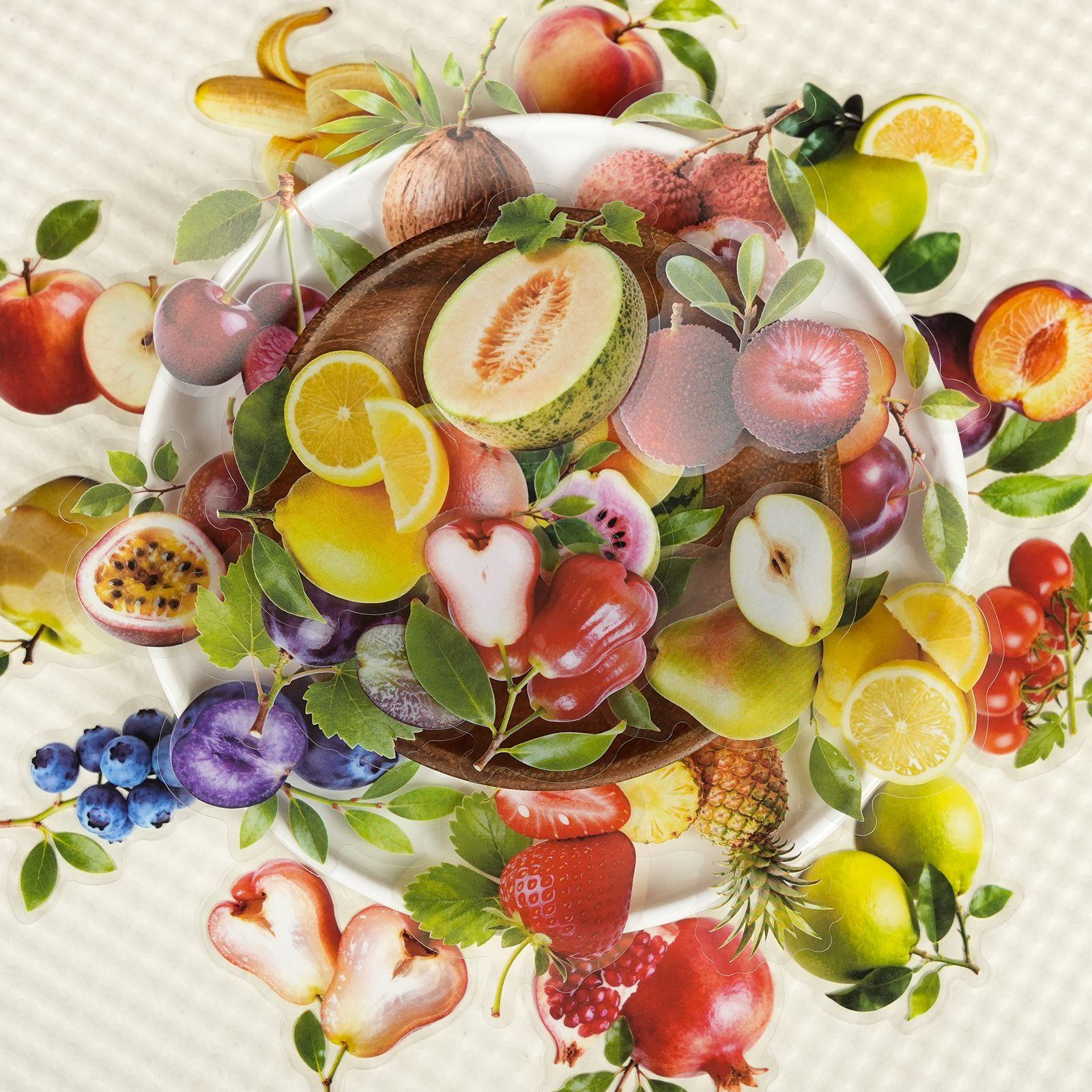 56 Various Realistic Fruit Transparent Pet Stickers Stationery Decoration Children S Toys Handmade Stickers