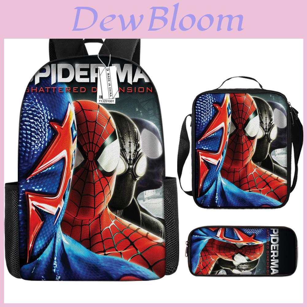 Spiderman School Backpack Set With Oxford Fabric Breathable Waterproof For Kids