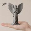 Vintage Angel Statue 3D Printed Crown Figurine, Guardian Angle Statue, Artistic Winged Women Sculpture for Home Tabletop Decoration Deskstop Ornament