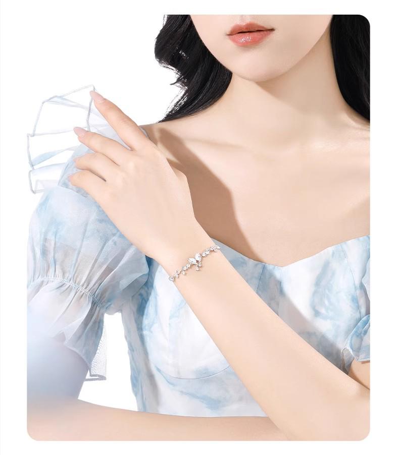 2025 Exquisite Butterfly Sterling Silver Bracelet for Women - Luxurious Qixi Gift