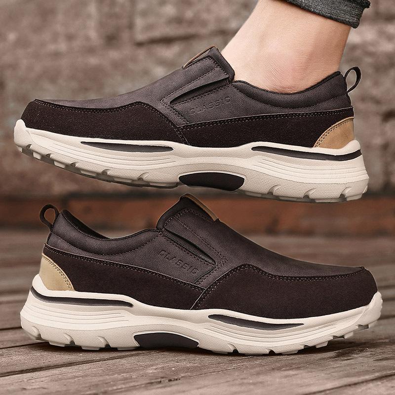 Spring Foreign Trade Leather Surface Men's Casual Shoes Large Size One Pedal Light and Comfortable Men's Shoes Spot
