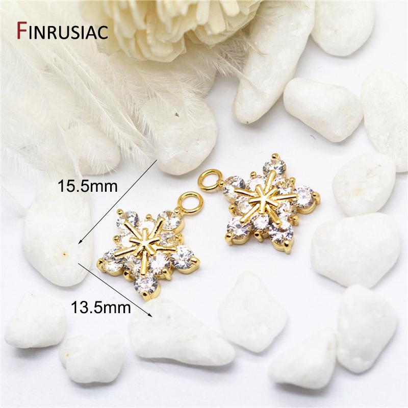 

Supplies For Jewelry 4 types Zircon Snowflake Charms Connectors For Jewellery Making DIY Earrings Bracelets Fittings 2 pieces