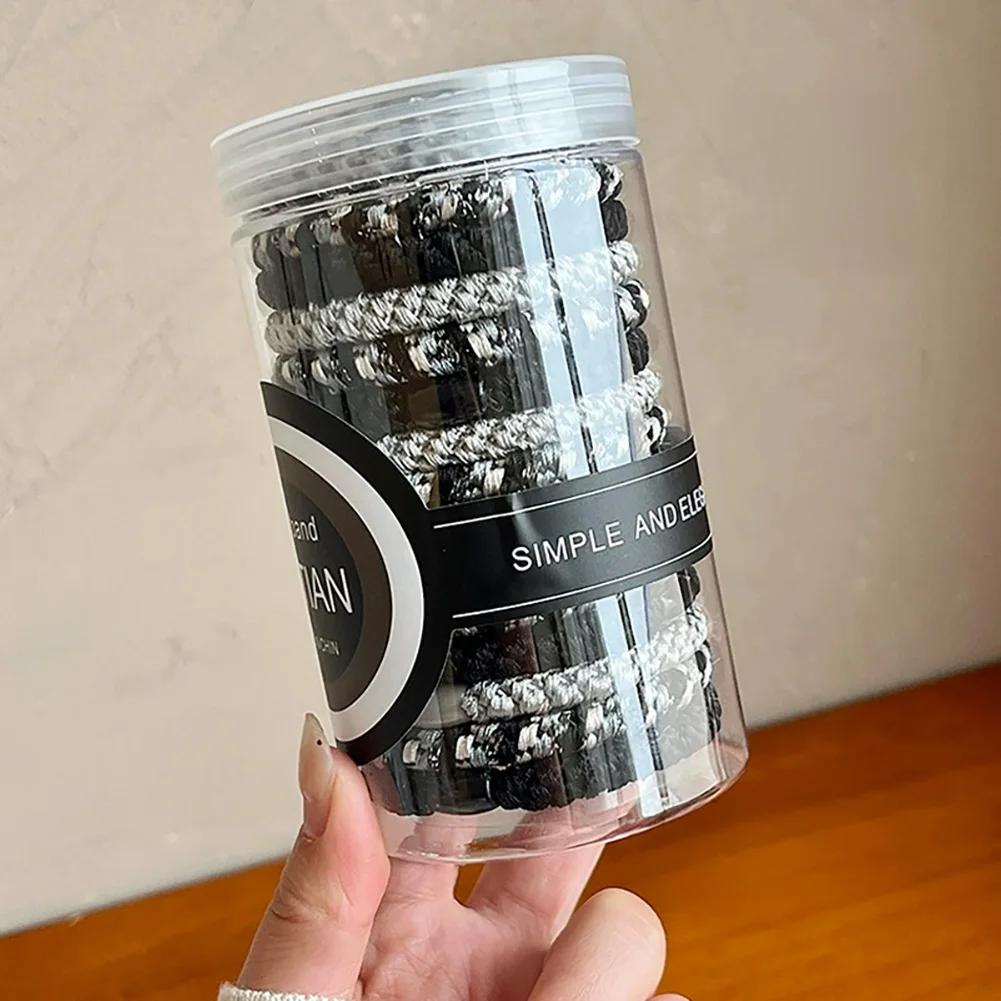 15Pcs Woven High Elasticity Hair Bands for Women's Hair Tie Basic Rubber Bands Thickened High Ponytail Headband Hair Accessories