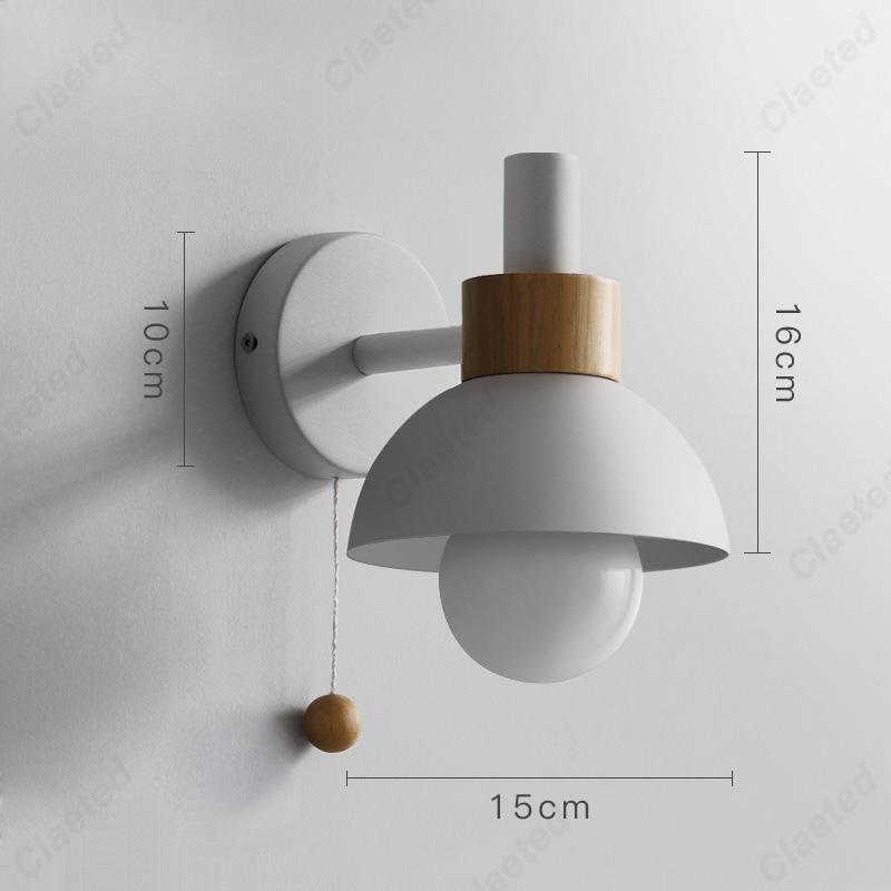 Minimally Designed LED Zipper Switch E27 Wall Lamp Bedroom Bedside Lamp Living Room Hallway Dining Room Decoration Lighting