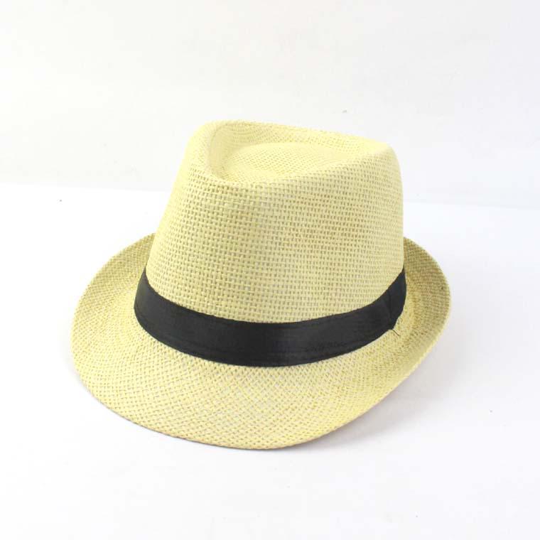 European and American Straw Braid Adult Jazz Hat - British Style Outdoor Beach Hat