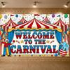 Welcome Carnival Backdrop Circus  Carnival Banner Circus Party Banner Elephant Circus Display For Carnival Party Indoor