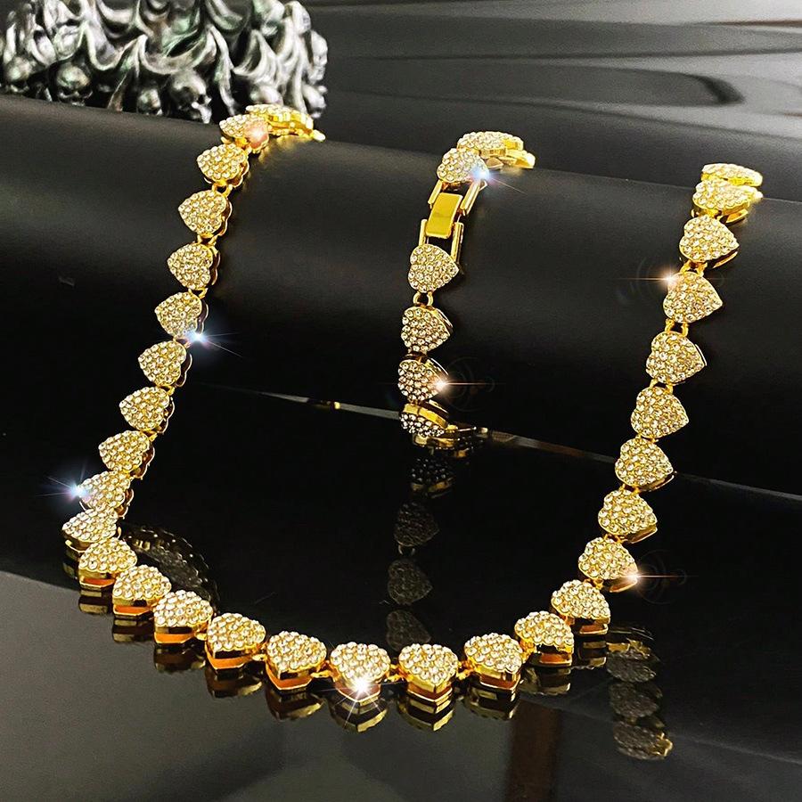 Łańcuszek kubański, naszyjnik w kształcie serca, biżuteria damska, bransoletka, modna i stylowa, wykwintna