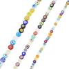 1 Strang 6/8/10mm Flache Runde Blumenperlen Lampwork-Perlen Bunte Glasperlen Für Armband Armreif Damen Mädchen DIY Schmuckherstellung