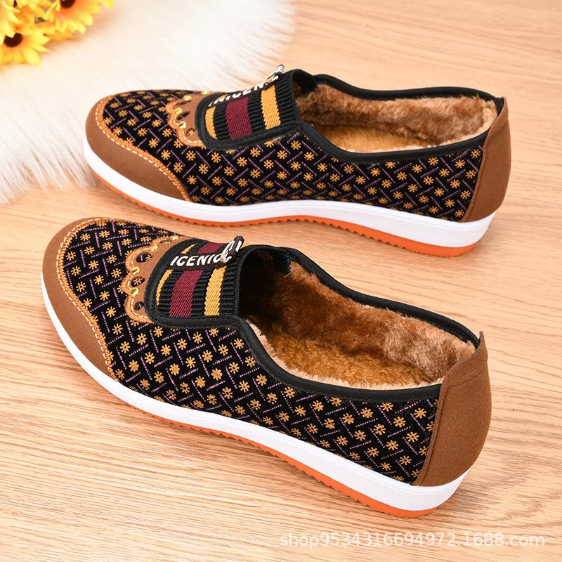 Old Beijing Cloth Shoes, Women's Cotton Shoes, Low-top Winter Shoes for Middle-aged and Elderly Mothers