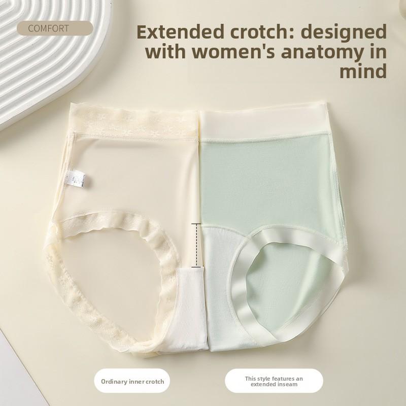 Female Spring and Summer Breathable 10A Antibacterial Pure Cotton Crotch Without Trace High Bounce Briefs