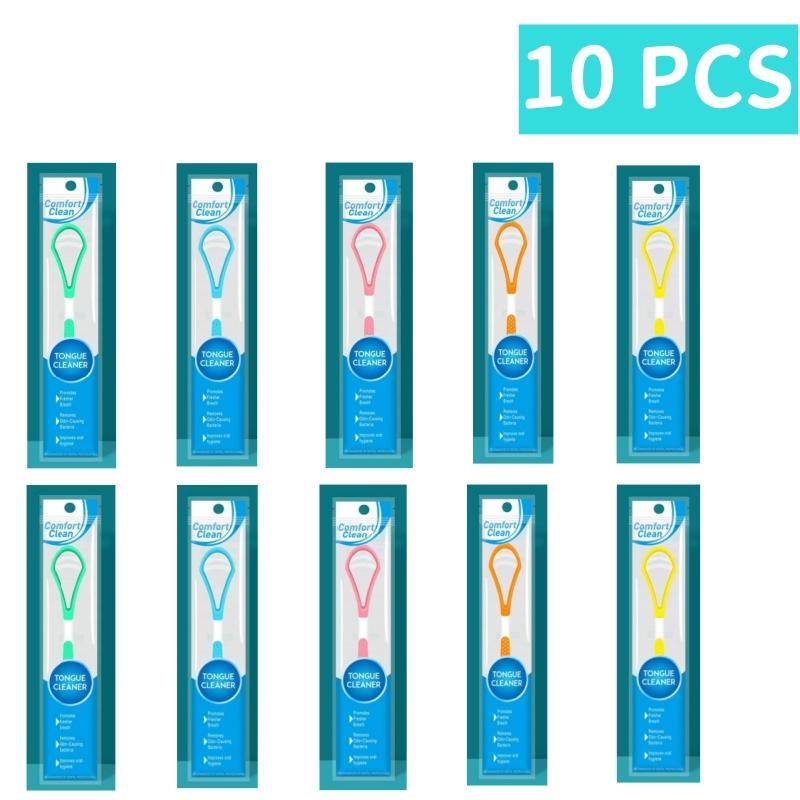 Ys00044-Tongue Coating Brush Tongue Scraper Cleaner Cleaning Brush Health Care Toothbrush Double-Sided Tongue Scraper 1 Pcs