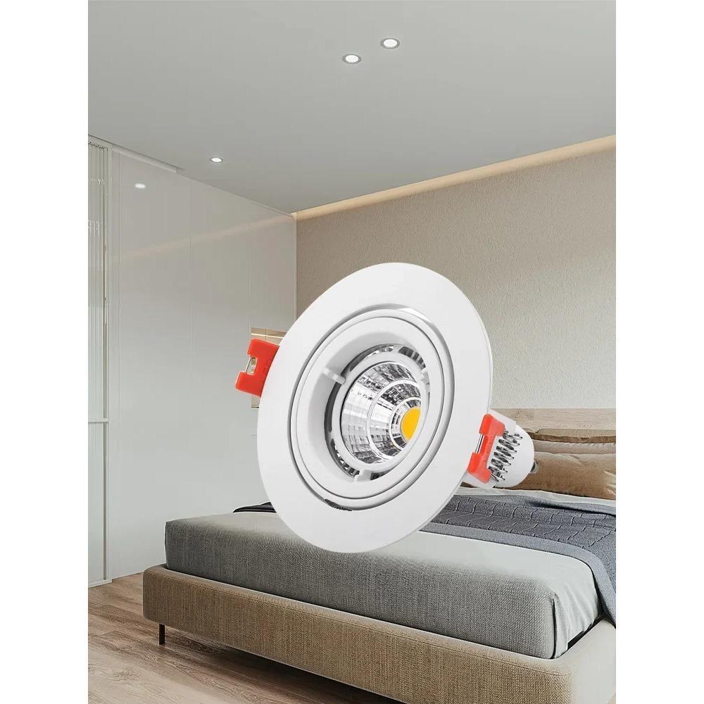 White/Satin Nickel Round MR16 Ceiling Light Downlight Custom-made Aluminium Adjustable Gu Aluminum Modern Style