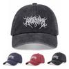 Vintage washed punk hip-hop baseball cap embroidered dad hat made old adjustable curved brim hat